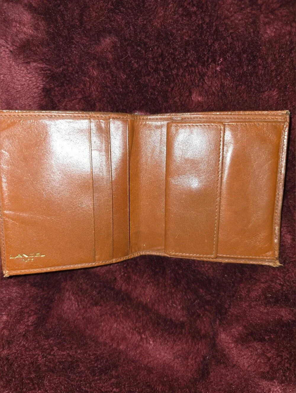 Lancel Vintage Canvas And Leather Bifold Mens Wallet